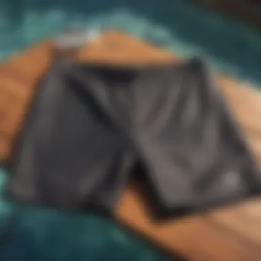 Post-Session Care: Drying Neoprene Lined Board Shorts Neoprene lined board shorts drying under the sun after a thrilling water sports session