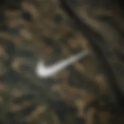 Close-up of the fabric texture of the Nike Camo Sweatshirt showcasing its premium material.