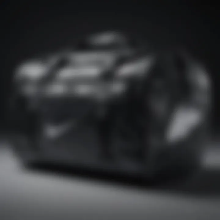 Sleek design elements of the Nike duffel bag for athletes