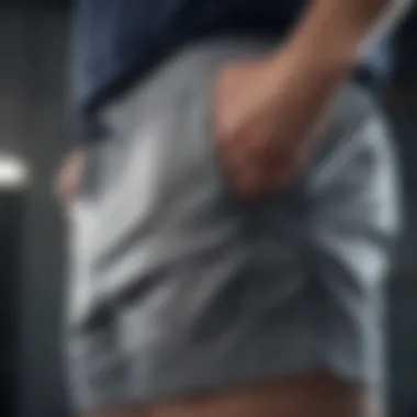 Close-up of Nike sweat shorts fabric illustrating breathability and durability.