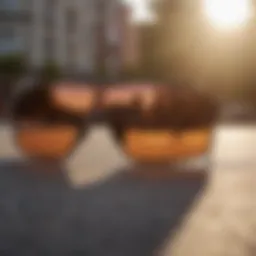 Close-up of Oakley Sutro Prizm Black sunglasses showcasing lens technology