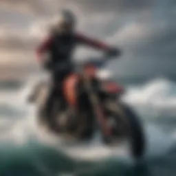 Dynamic action shot of Ocean Rodeo rider navigating through waves