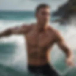 Ocean Swimmer Racing the Waves