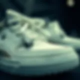 Close-up view of the Off-White skate shoe showcasing its unique design elements