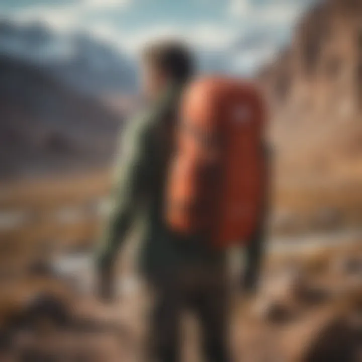 Athlete using O'Neill backpack in a rugged outdoor environment
