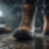 Close-up of the unique sole design of O'Neill dive boots showcasing grip and flexibility.