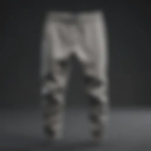 Stylish open hem sweat pants folded neatly