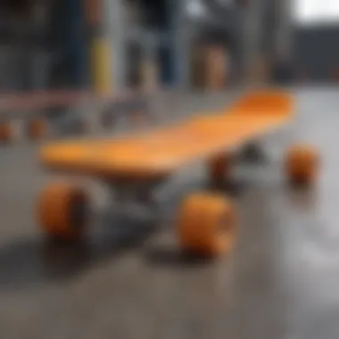 Comparison chart of various styles of orange skateboard trucks for different skating needs