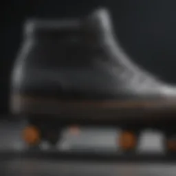 Close-up view of padded skate shoe design highlighting cushioning and support