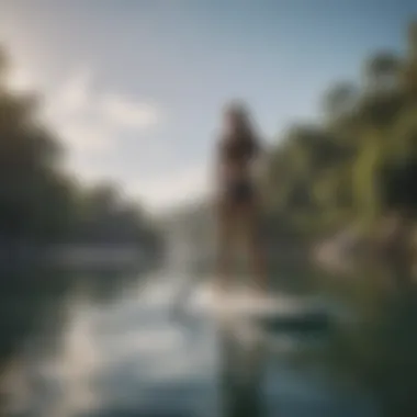 Gliding through Calm Waters on a Stand-Up Paddle Board