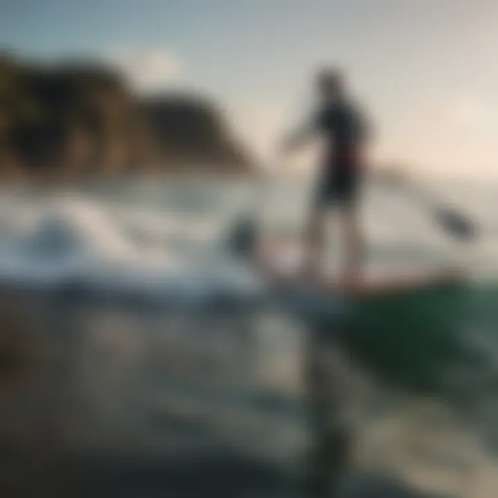 A group of enthusiasts sharing tips on paddleboarding techniques