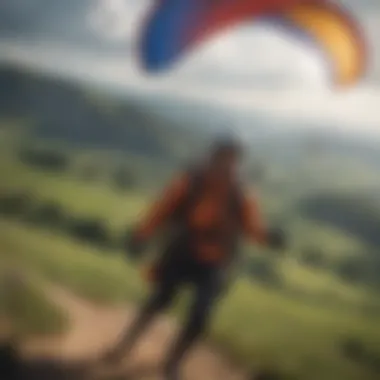 Illustration of a paraglider using the weather app