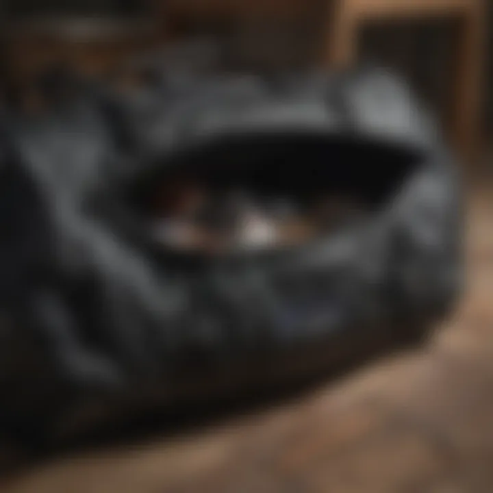 Interior compartments of the Patagonia Black Duffel