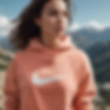 Peach Nike Sweatshirt in Action on Mountain Slopes