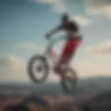 BMX rider performing a daring aerial trick