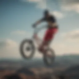 BMX rider performing a daring aerial trick