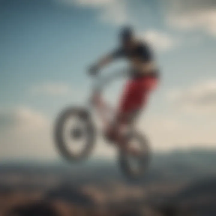 BMX rider performing a daring aerial trick