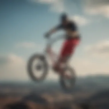 Aerial Mastery in Powersbmx BMX rider performing a daring aerial trick