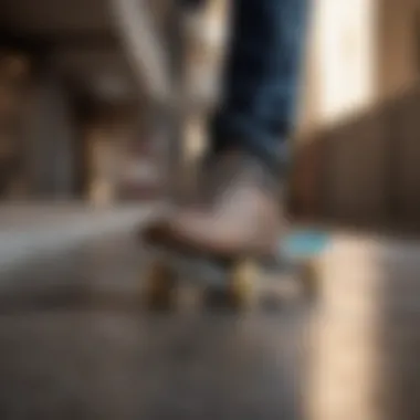 Mastery in Motion: Precision and Poise Close-Up of Skateboarder's Precision Footwork