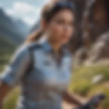 Performance Meets Fashion in Action Athlete showcasing a stylish shirt during a mountain biking session