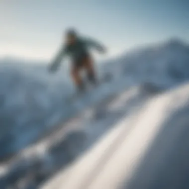 Snowboarder executing a perfect jump against a backdrop of scenic mountain views