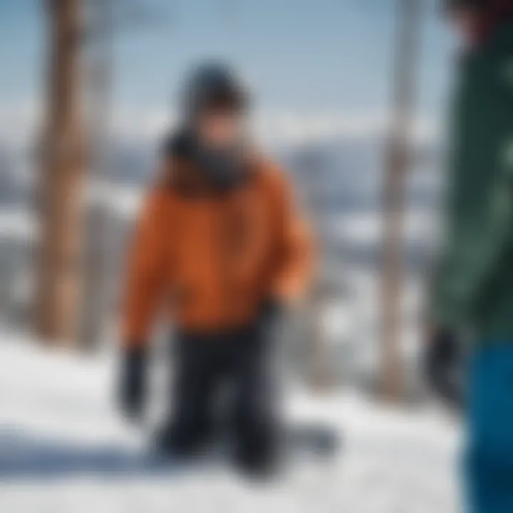 Instructor providing personalized coaching to a student on a snowy mountainside