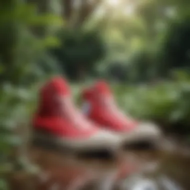 Red Converse Size 5 Strolling Through a Botanical Garden