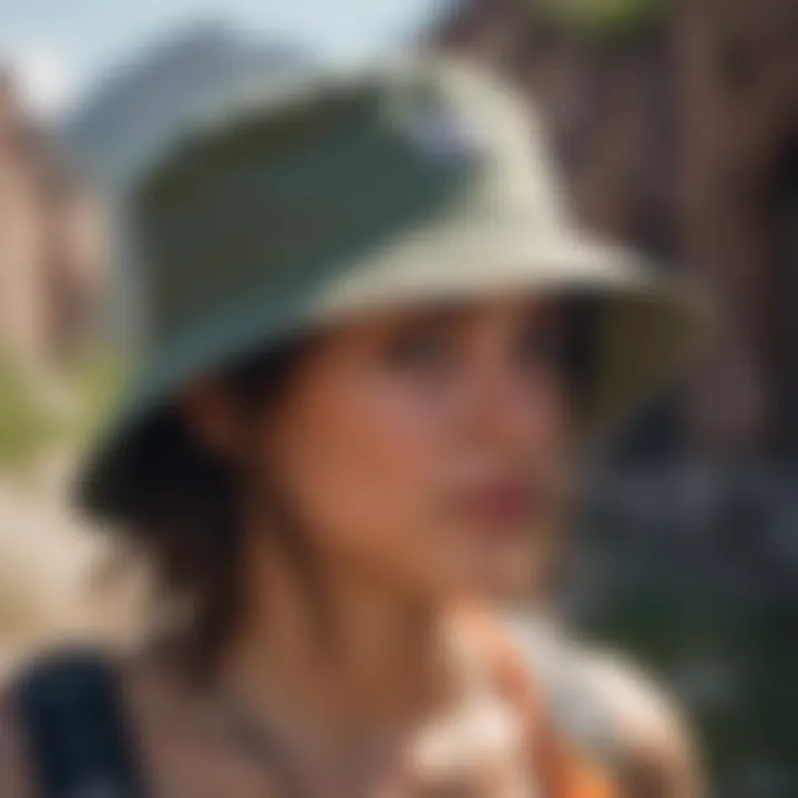 Stylish Rip and Dip Bucket Hat paired with outdoor gear