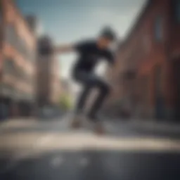 Dynamic ripskating in an urban environment showcasing advanced techniques.