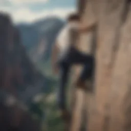 Adrenaline Junkie Rock Climber in Dickies Pinstripe Pants