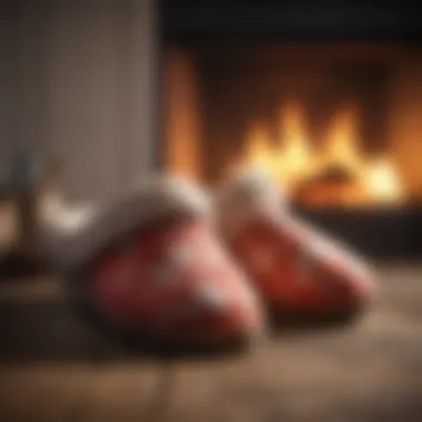 Stylish Roxy slippers by the fireside