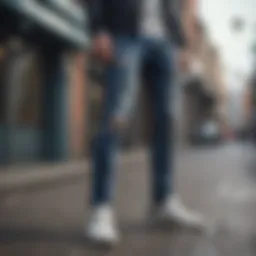 Edgy street style influencer showcasing bold skinny jeans