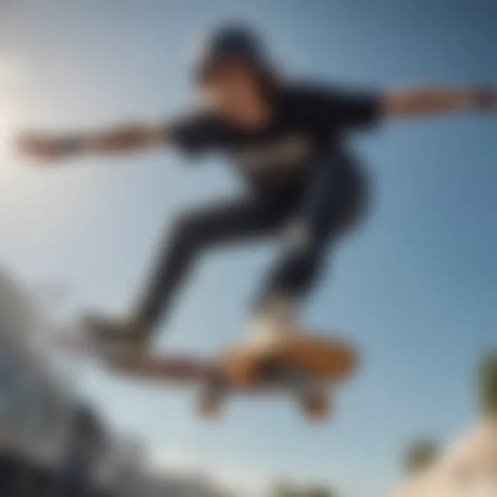Abstract Motion of Skateboarder in Mid-Air