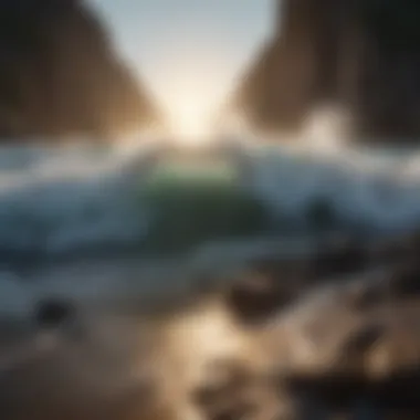Majestic Serenity Majestic ocean waves crashing on rocky shore