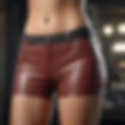 Elegant short shorts on display in boutique
