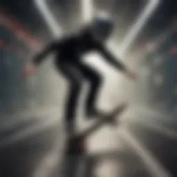 Intergalactic Skateboarder in Cosmic Flight