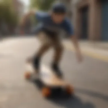 Nine-year-old skater trying out skateboard size