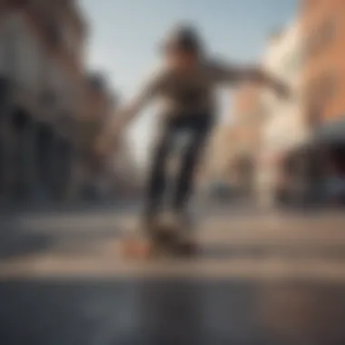 Skateboarder performing a stylish kickturn