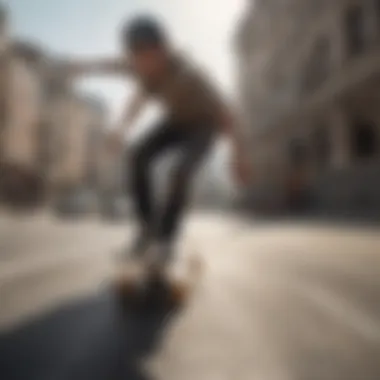 Skateboarder navigating a tight turn with finesse