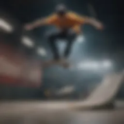 Skateboarder executing a flawless kickflip