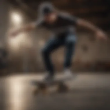 Skater in action performing a trick