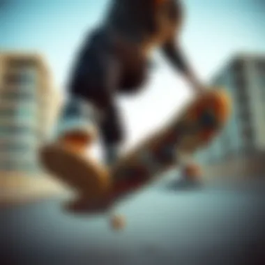 Urban Skating Tricks Skater performing tricks in urban environment