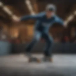 Dynamic action shot of a skater performing a trick
