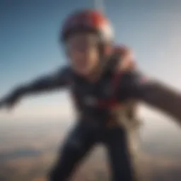 Thrill-seeker preparing for a skydiving adventure