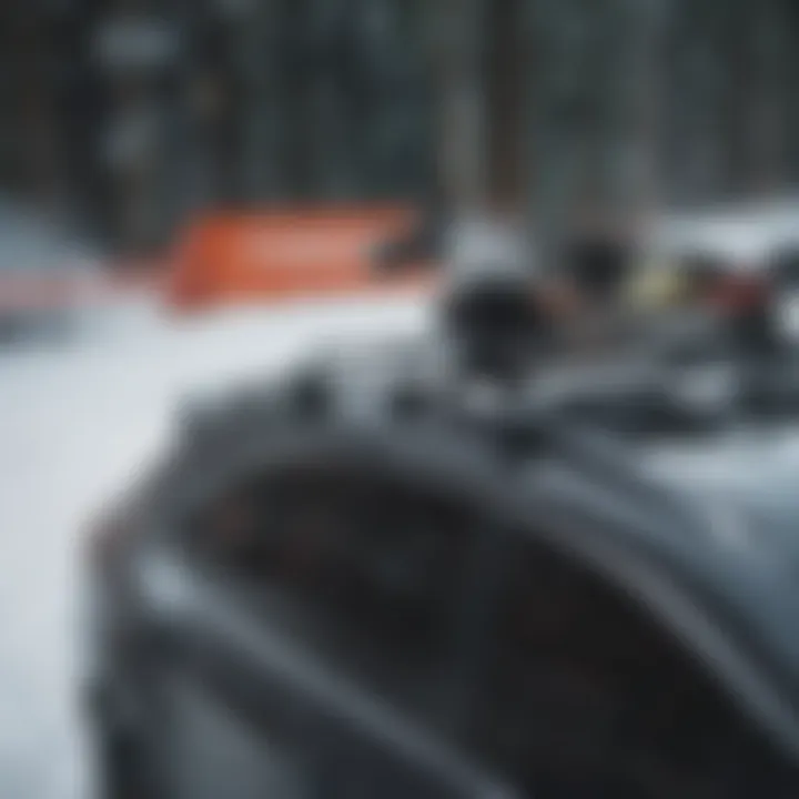 Sleek black snowboard rack showcasing style on Honda Accord