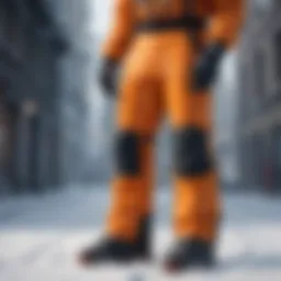 Snow pants fabric technology illustration