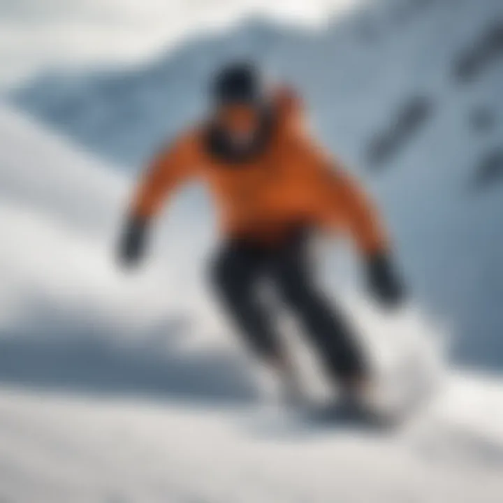 Snowboarder Carving Through Snow