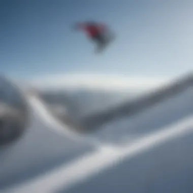 Snowboarder performing tricks in the terrain park