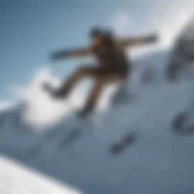 Aerial Snowboarding Stunt Snowboarder performing a stylish jump