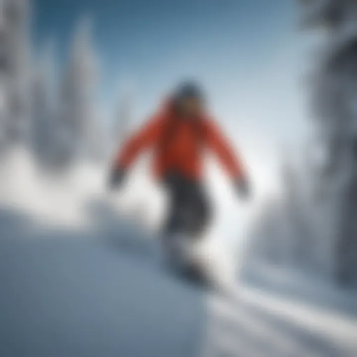Snowboarder experiencing the thrill of fresh powder